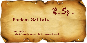 Markon Szilvia névjegykártya